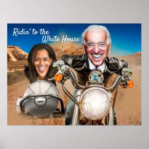 Póster Presidente Electo Joe Biden y los motociclistas Ka