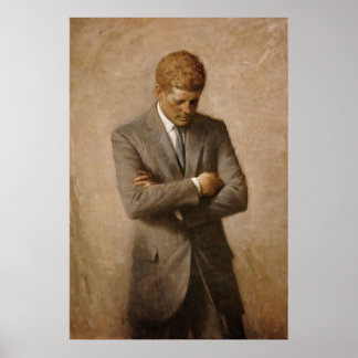 Póster Presidente estadounidense John Kennedy retrato pin