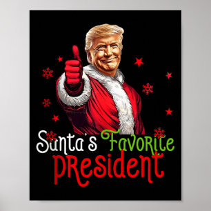 Póster Presidente favorito de Santa gracioso Santa Trump