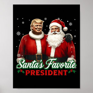 Póster Presidente Favorito De Santa Navidad Lindo Trump H