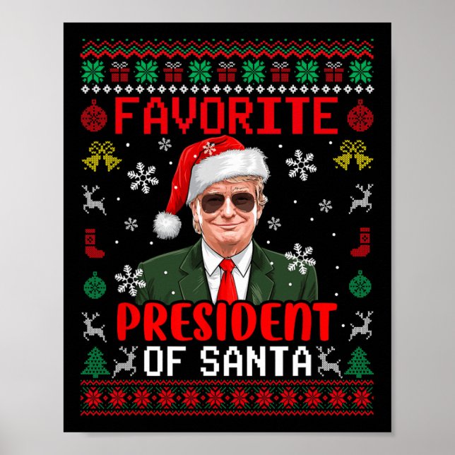 Póster Presidente Favorito De Santa Navidad, Trump Se Org (Frente)