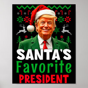 Póster Presidente favorito de Santa Santa Trump Navidad N