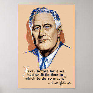 Póster Presidente Franklin Roosevelt y presupuesto — Segu