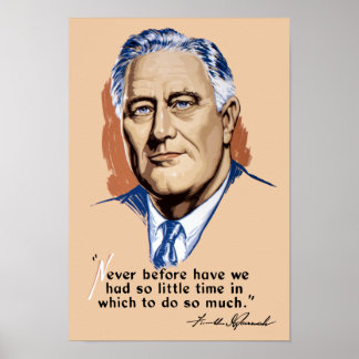 Póster Presidente Franklin Roosevelt y presupuesto — Segu