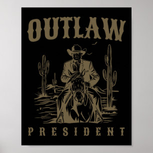 Póster Presidente fuera de la ley Trump Vaquero Trump Con