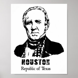 Póster Presidente General Sam Houston República Texas Rev