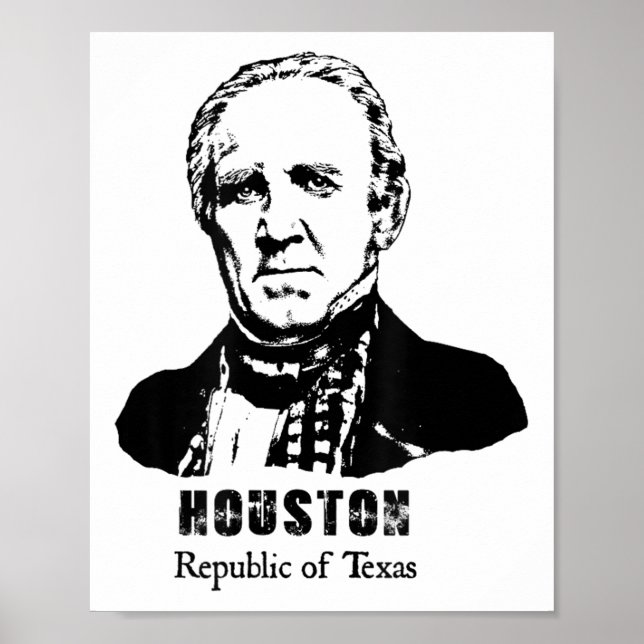 Póster Presidente General Sam Houston República Texas Rev (Frente)
