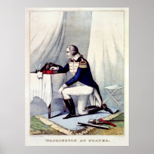 Póster Presidente George Washington en el rezo