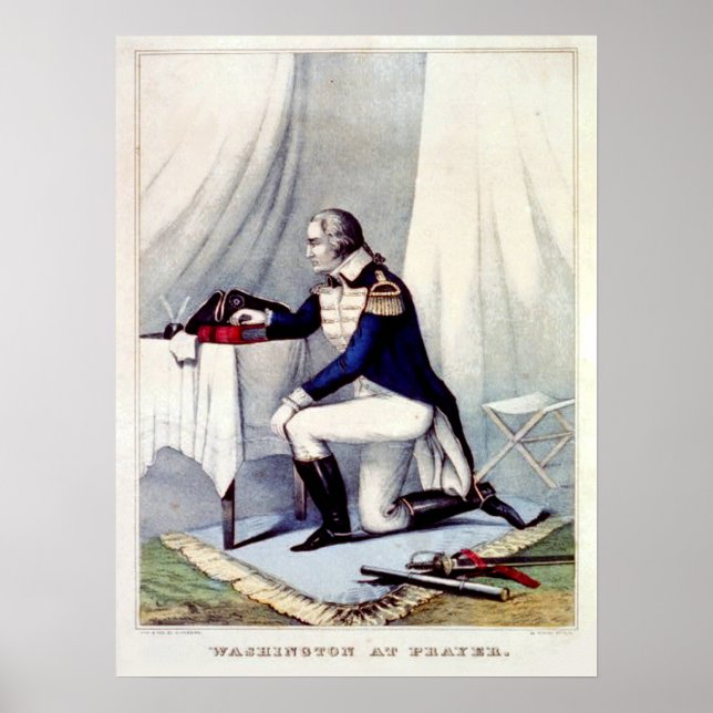 Póster Presidente George Washington en la oración (Frente)