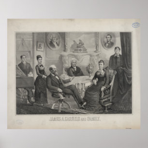 Póster PRESIDENTE JAMES ABRAM GARFIELD y familia