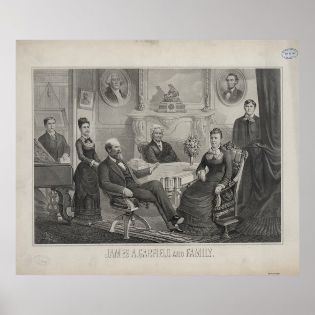Póster PRESIDENTE JAMES ABRAM GARFIELD y familia (Frente)