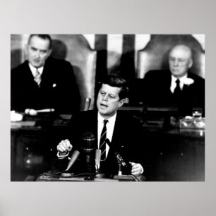 Póster Presidente John F. Kennedy Hombres al Discurso de 