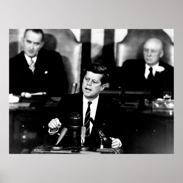 Póster Presidente John F. Kennedy Hombres al Discurso de  (Frente)