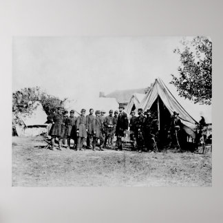 Póster Presidente Lincoln visitando el campo de batalla