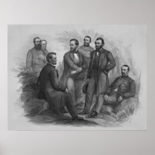 Póster Presidente Lincoln y sus comandantes