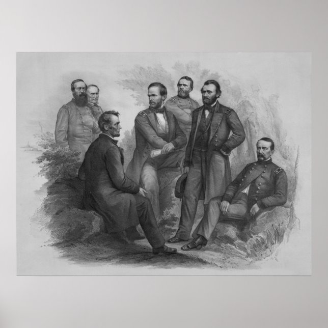 Póster Presidente Lincoln y sus comandantes (Frente)