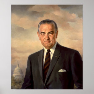 Póster Presidente Lyndon Johnson Painting