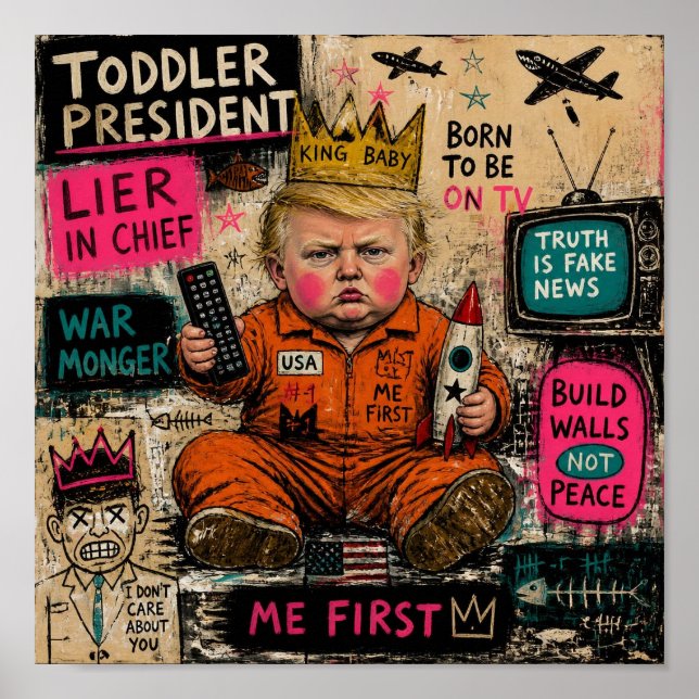 Póster Presidente Niño Divertido (Frente)
