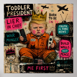 Póster Presidente Niño Divertido