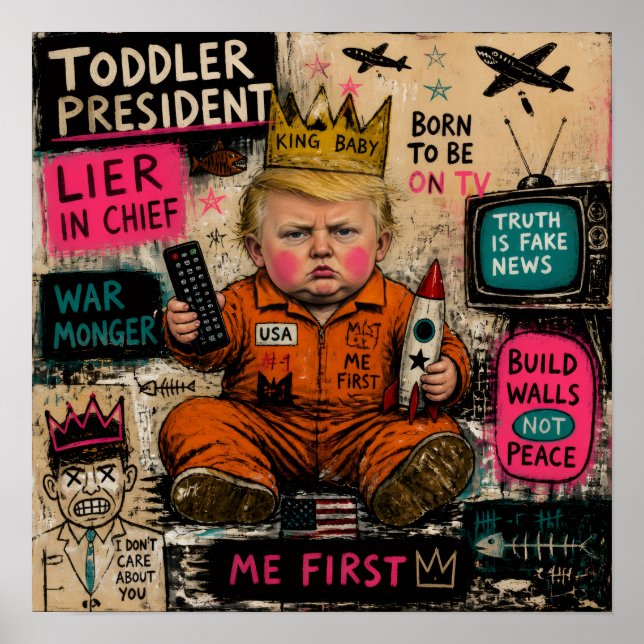 Póster Presidente Niño Divertido (Frente)
