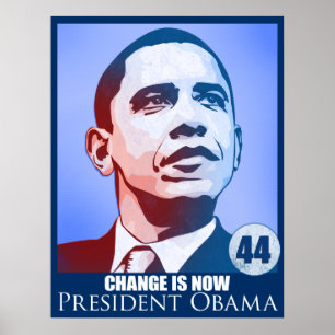 Póster Presidente Obama, cambio ahora es poster