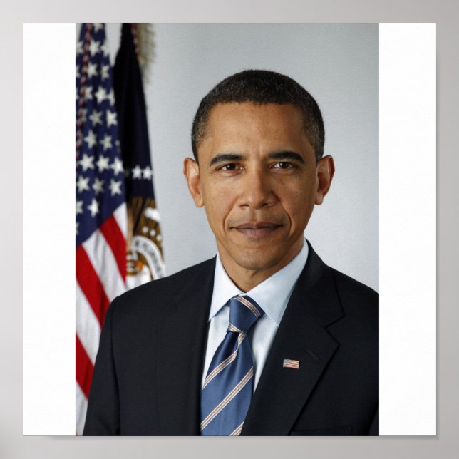 Póster Presidente Obama, retrato oficial (Frente)