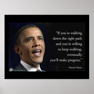 Póster Presidente Obama y cita "Hacer Progreso"