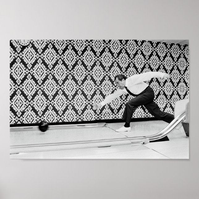 Póster Presidente Richard Nixon Bowling - 1971 (Frente)