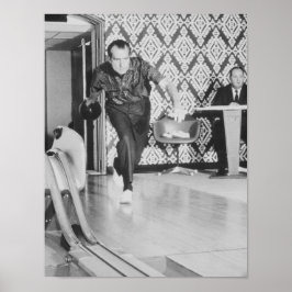 Póster Presidente Richard Nixon Bowling En La Casa Blanca