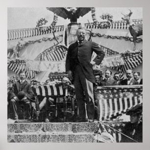 Póster Presidente Teddy Roosevelt en Wyoming 1903