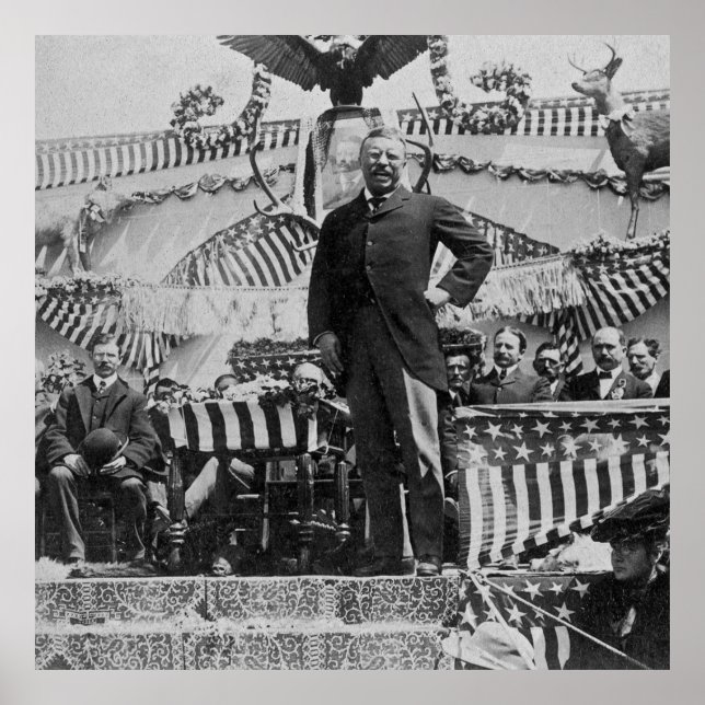 Póster Presidente Teddy Roosevelt en Wyoming 1903 (Frente)