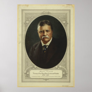 Póster Presidente Theodore Roosevelt por la litografía de