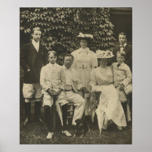 Póster Presidente Theodore Roosevelt y familia