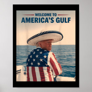 Póster Presidente Trump América Golfo México Sombrero Ame