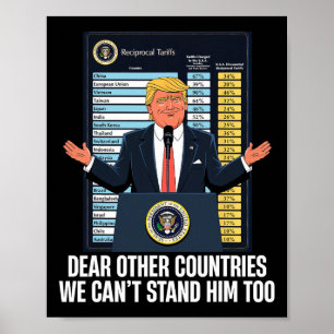 Póster Presidente Trump Nuevo Arancel Frase Divertida No