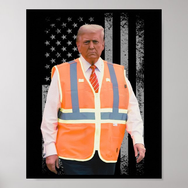 Póster Presidente Trump, trabajador de camiones de basura (Frente)