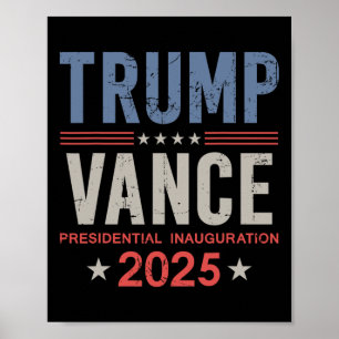 Póster Presidente Trump Vance Inauguración Día 2025 Estad