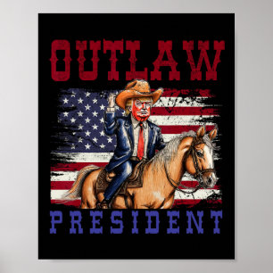 Póster Presidente Trump Vaquero Trump 2024 Condenado por