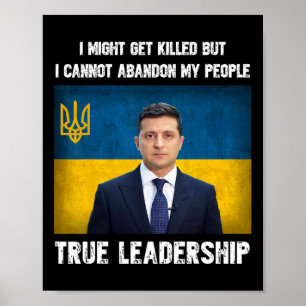 Póster Presidente Volodymyr Zelensky Ucrania Bandera Ucra