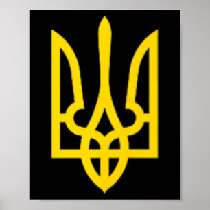 Póster Presidente Volodymyr Zelensky - Ucrania Tryzub Tri