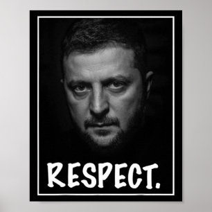 Póster Presidente Zelensky Retrato Respeto Apoyo Ucrania