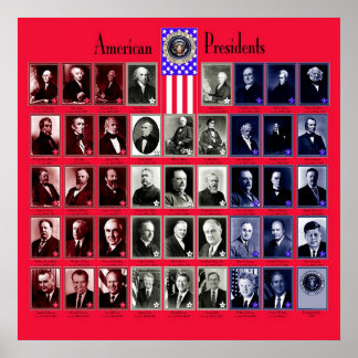 PÓSTER PRESIDENTES DE LOS ESTADOS UNIDOS RED C/563