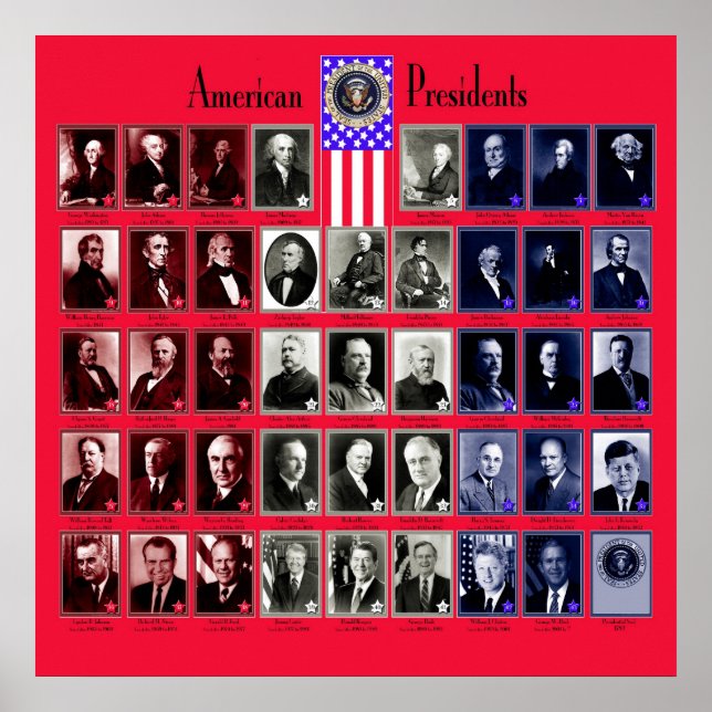 PÓSTER PRESIDENTES DE LOS ESTADOS UNIDOS RED C/563 (Frente)