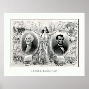 Póster Presidentes Washington y Lincoln