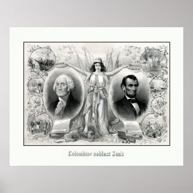 Póster Presidentes Washington y Lincoln (Frente)