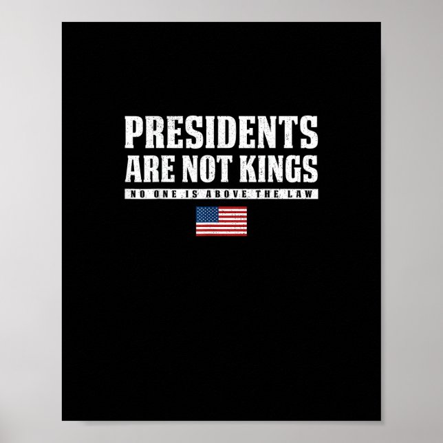 Póster Presidents Are Not Kings USA Flag No Kings In Amer (Frente)