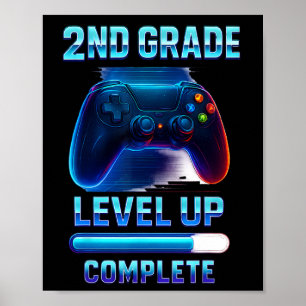Póster Presione Inicio 2do Grado Jugador Niños Subir de N