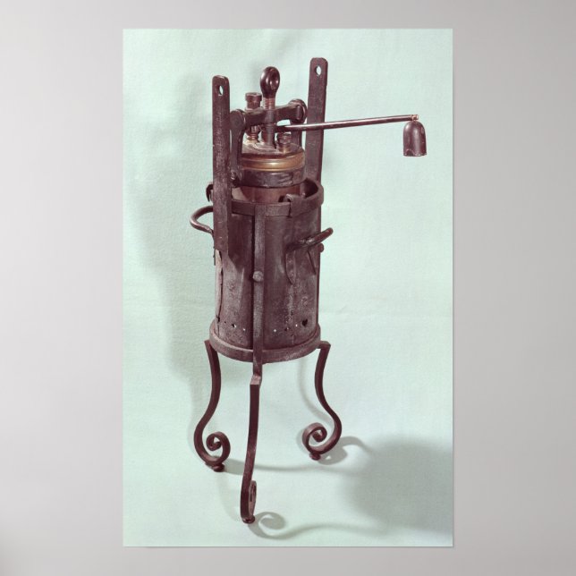 Póster Pressure cooker invented by Denis Papin  1679 (Frente)