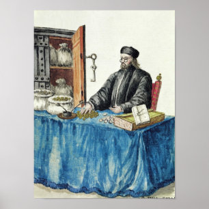 Póster Prestamista veneciano, de un libro ilustrado