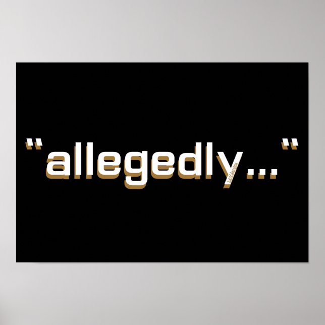 Póster PRESUNTAMENTE gracioso juego de palabras irónico j (Frente)